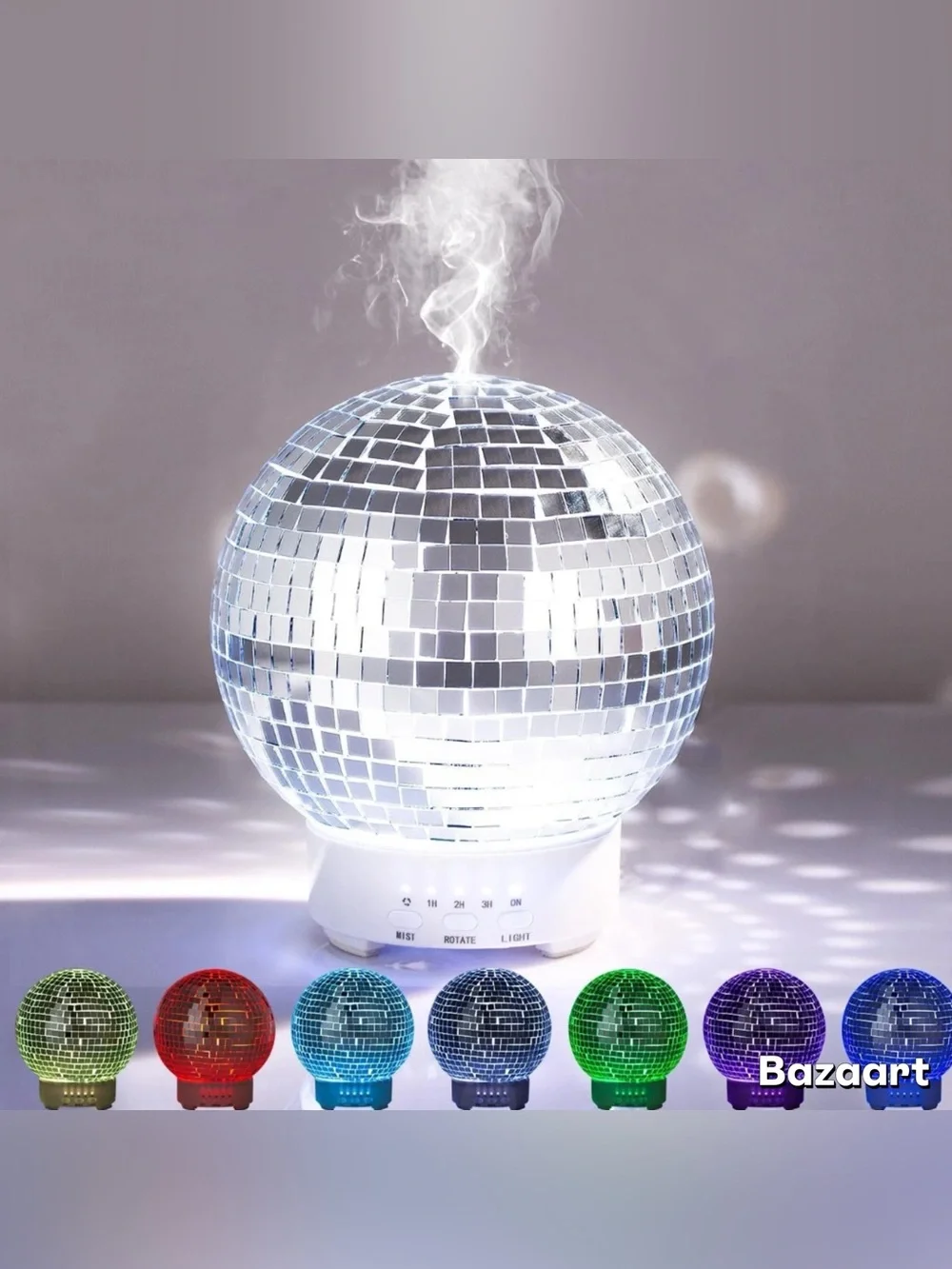 Disco Ball Diffuser : Rotating Aromatherapy Diffuser, Maximalist Decor 7 colors